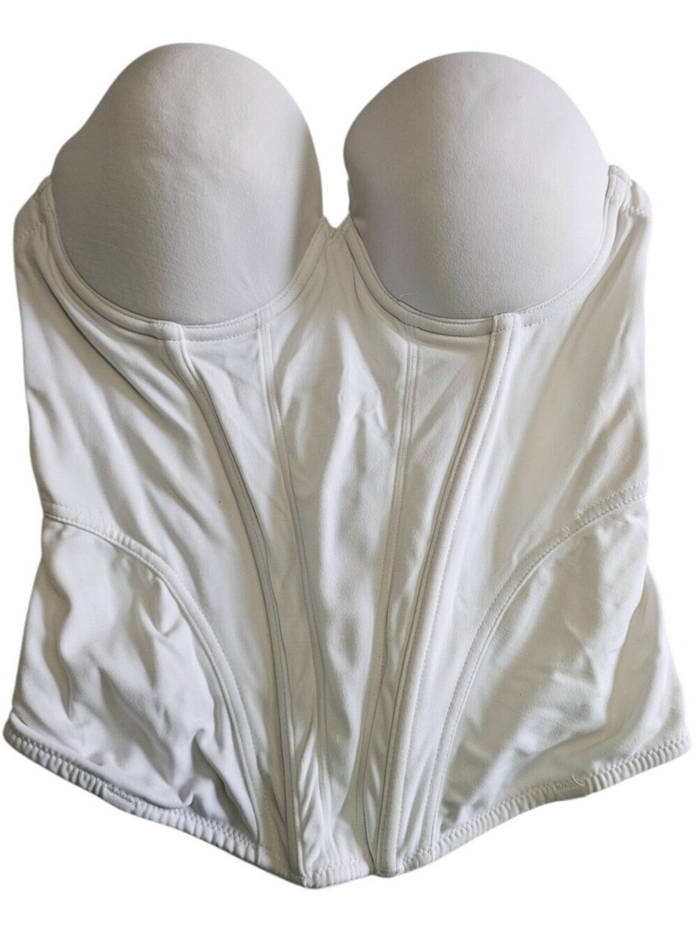 Cassandra Intimates Womens Sz 36B White Corset Bustier Shaper